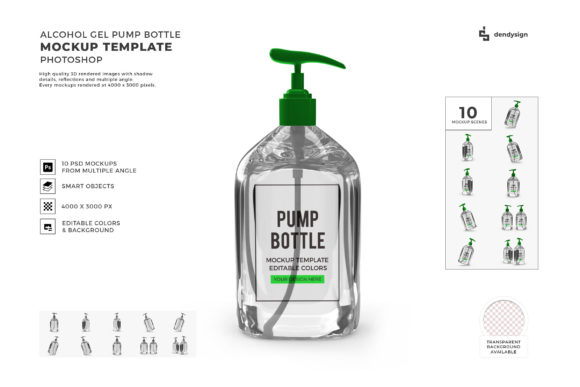 Alcohol Gel Pump 3D Mockup Bundle