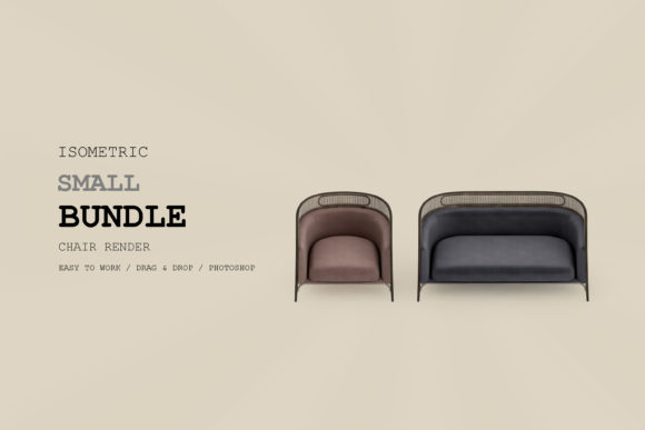 Isometric Armchair 3D Rendering Pack 159