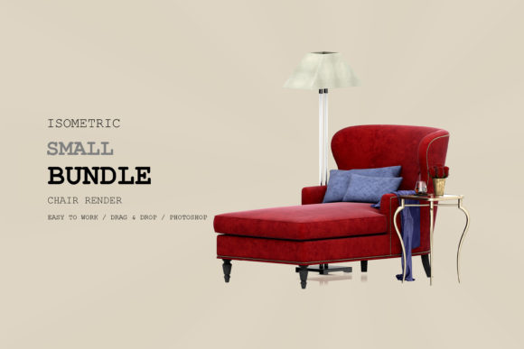 Isometric Armchair 3D Rendering Pack 172